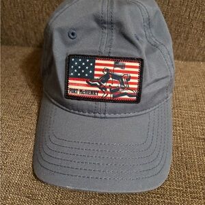 Gray Fort McHenry Cap with American Flag Patch